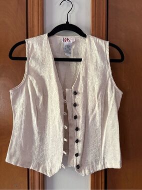 Ivory Brocade Sleeveless Vest